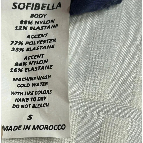 SOFIBELLA women blue activewear top, UV, mesh. Fitted ,crew neck ,  cap sleeves - Picture 10 of 12